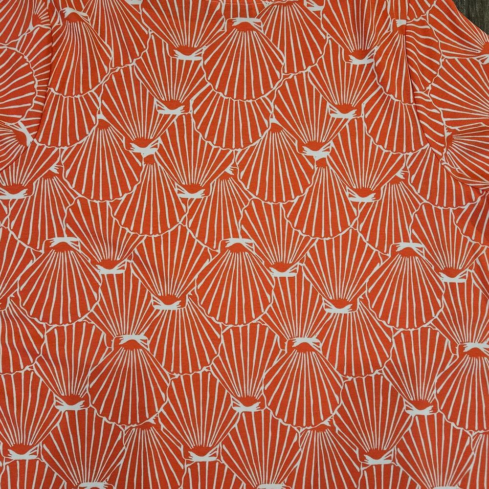 Lemon Way Dress Womens Size 2X Orange Clam Shell Print T-Shirt Short Sleeve - Picture 5 of 8